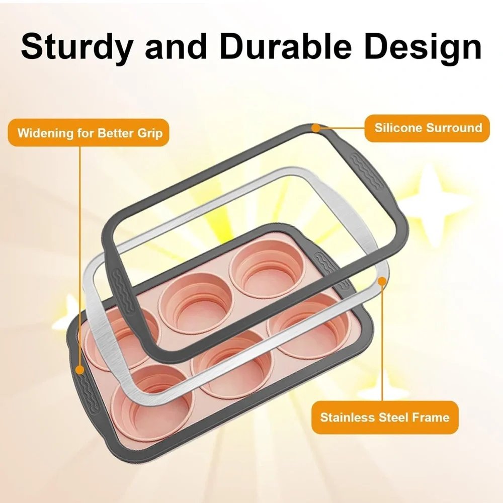 Non-Stick Pink Silicone Muffin Pan